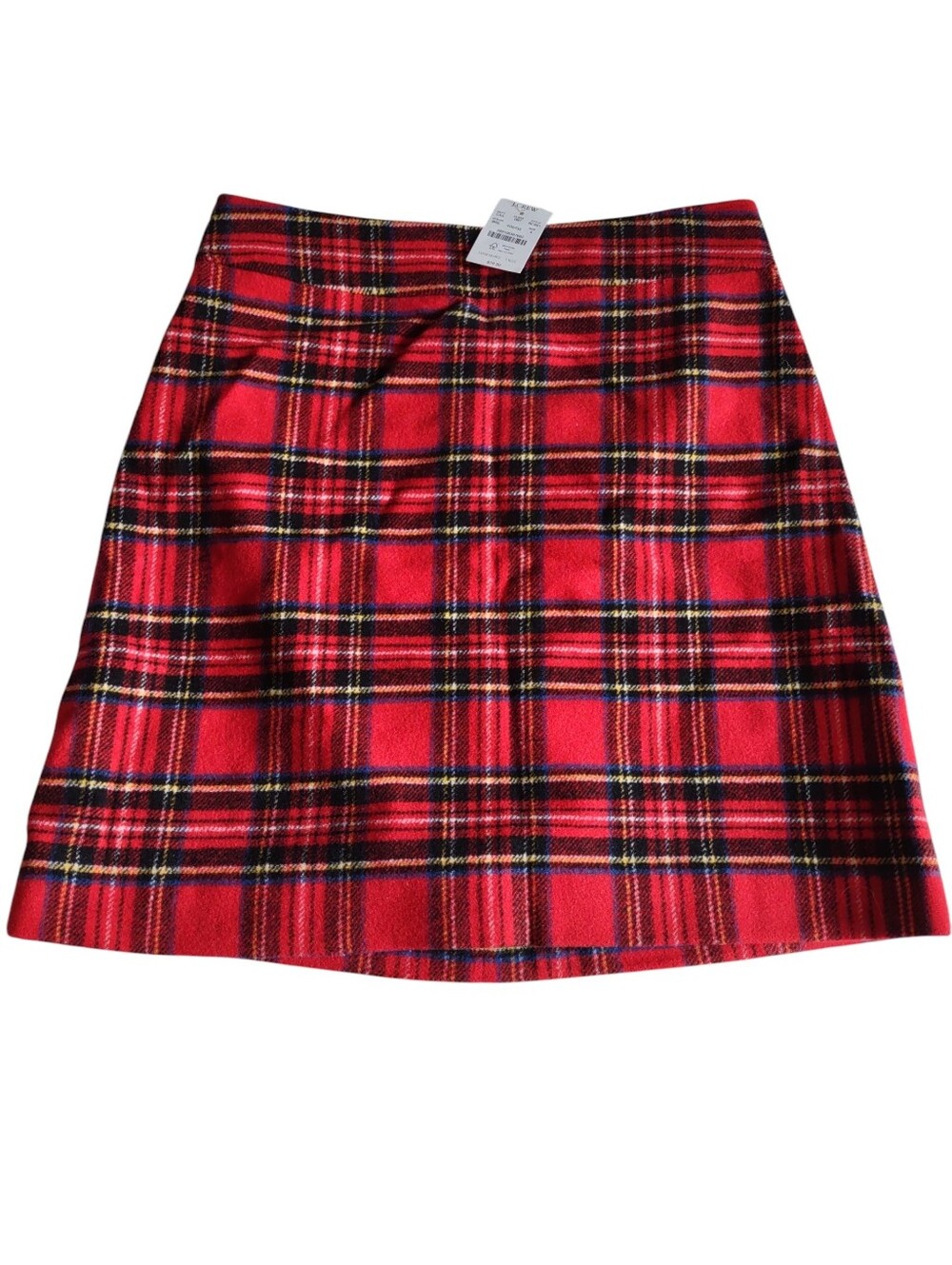 J. Crew Factory Size 4 Red Plaid Wool Blend Skirt